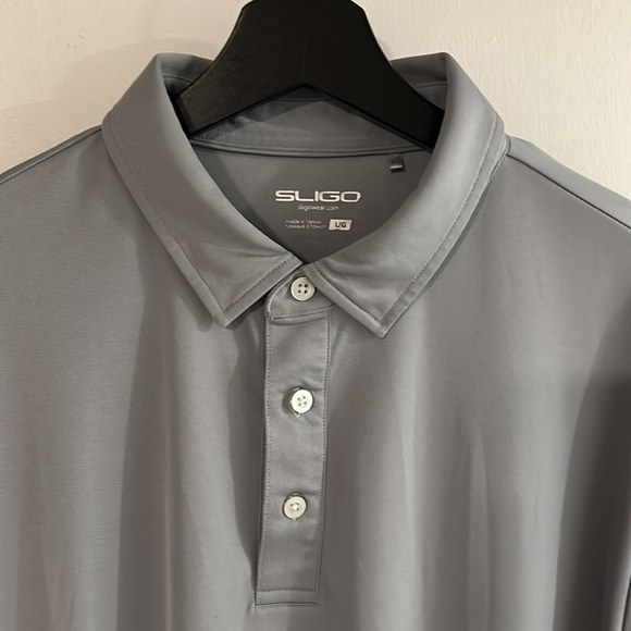 Men’s Sligo golf polo silver grey size large - Picture 2 of 3